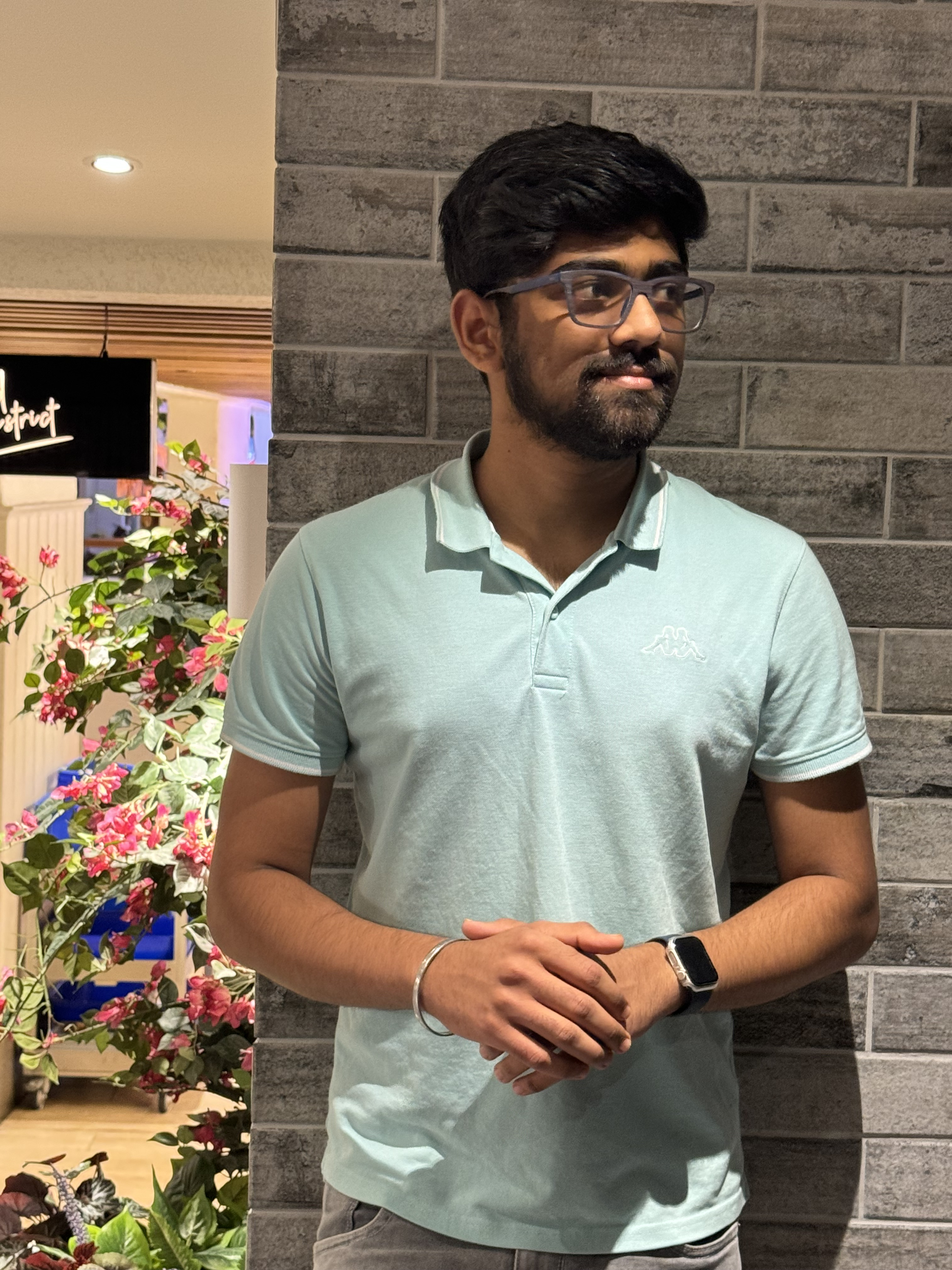 A professional headshot of Sachin LK, a data engineer, in a casual setting.